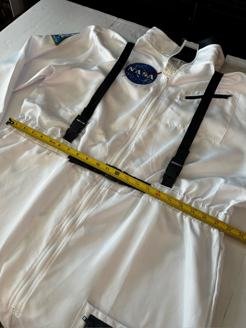 Spirit NASA Astronaut Costume, White Jumpsuit w/ Black Trim & Patches - Picture 11 of 16